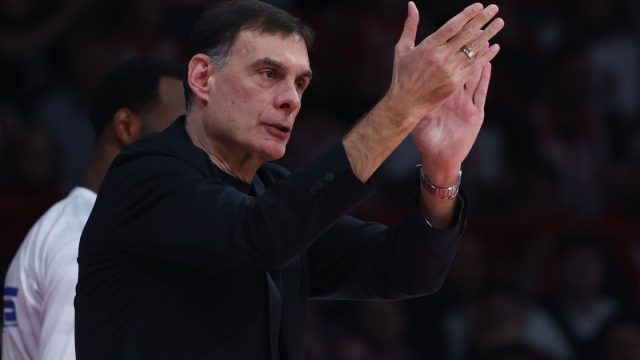 Ο παίκτης του Ολυμπιακού στην προπόνηση