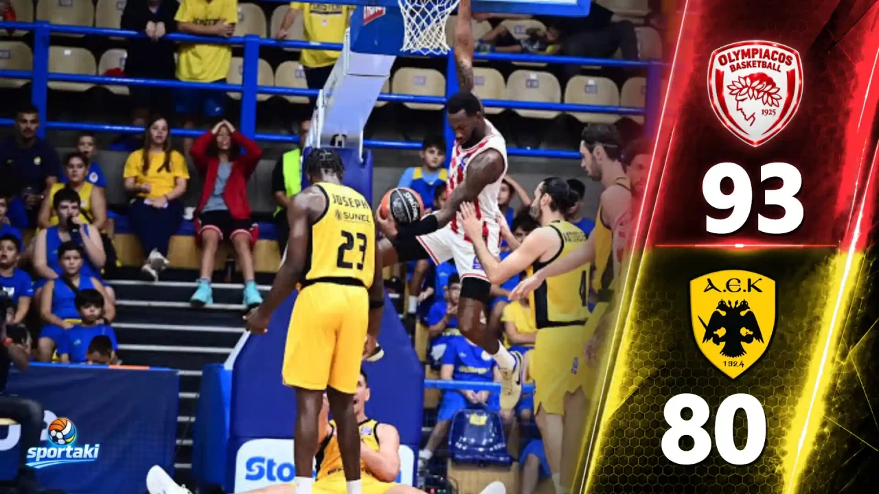 Ολυμπιακός-ΑΕΚ 93-80: Ο Μοντέρο «έσβησε» την αντεπίθεση και έστειλε τους Πειραιώτες στον τελικό